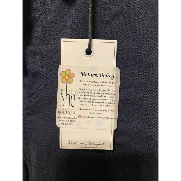 Judy Blue 9/29 high waist Navy NWT pants cuffed jogger denim style - Picture 6 of 13